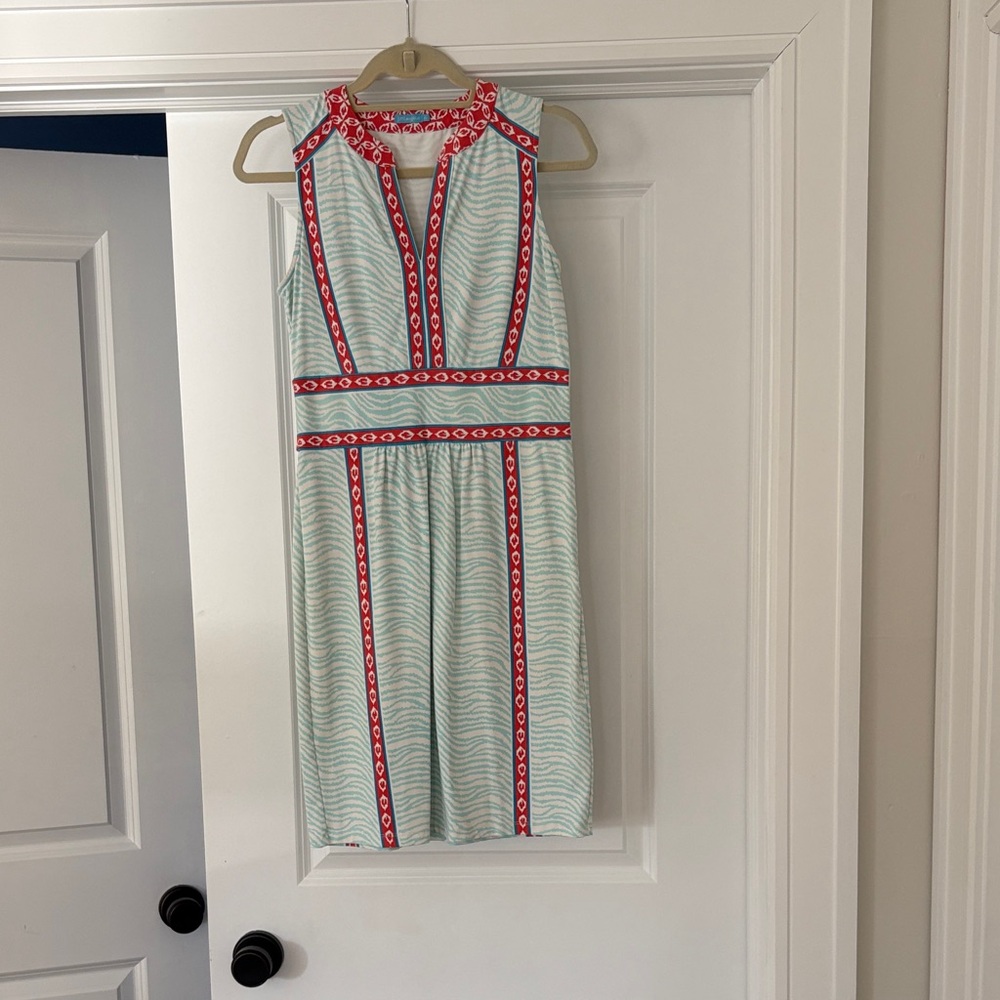 J. McLaughlin Red and Blue Mini Dress